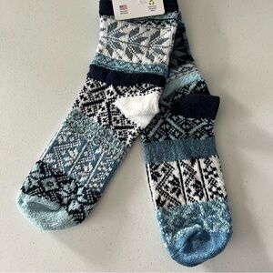 New Solmate Snowdrop Crew Socks Knitted Sz L Womens 10-12 Mens 9-11 Mismatched